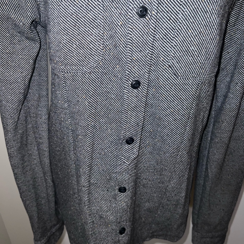 Scotch & Soda Herringbone Button Down Shirt – Black White Tailored Fit - Picture 3 of 10